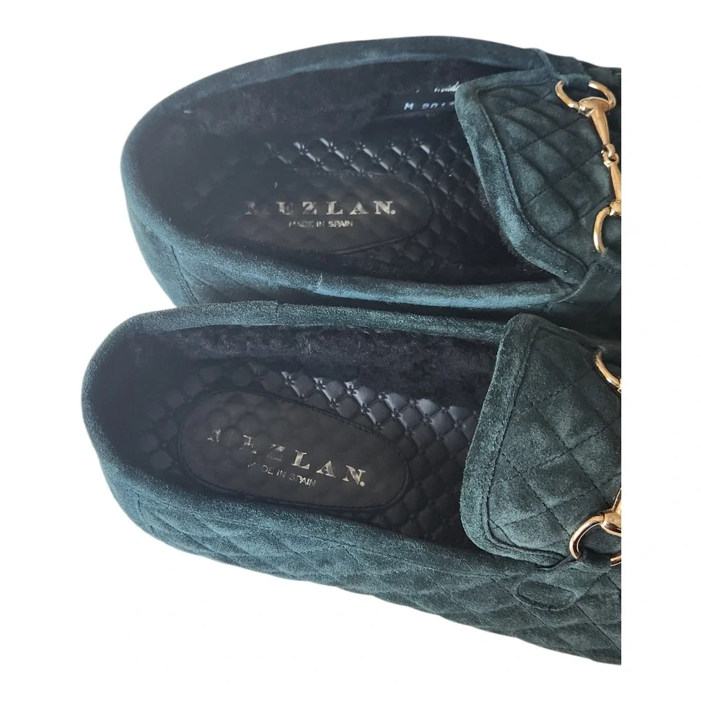 Mezlan‎ 13287 Quilted Suede Bit Loafers Green Mens 13 M Made in Spain